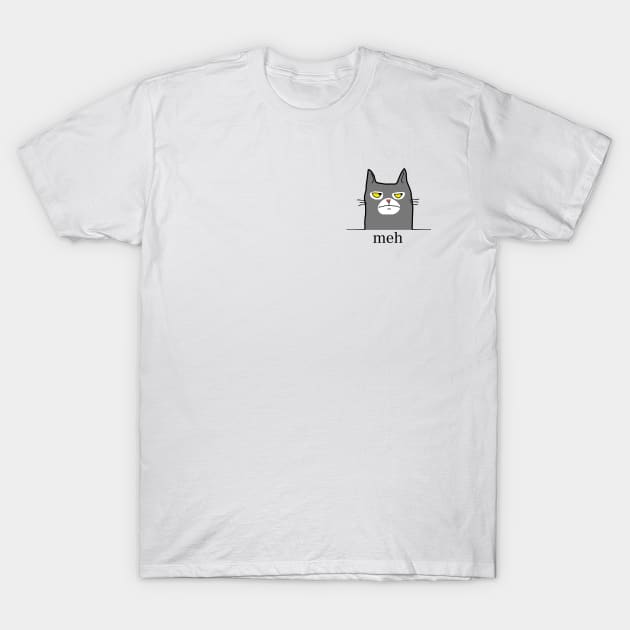 Funny Meh Cat Gift for Cat Lovers T-Shirt by silentboy